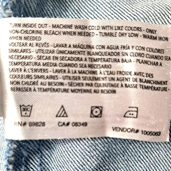 Vintage America Light Blue Denim Jacket With Paisley Cuff Detail sz XL - Picture 5 of 6